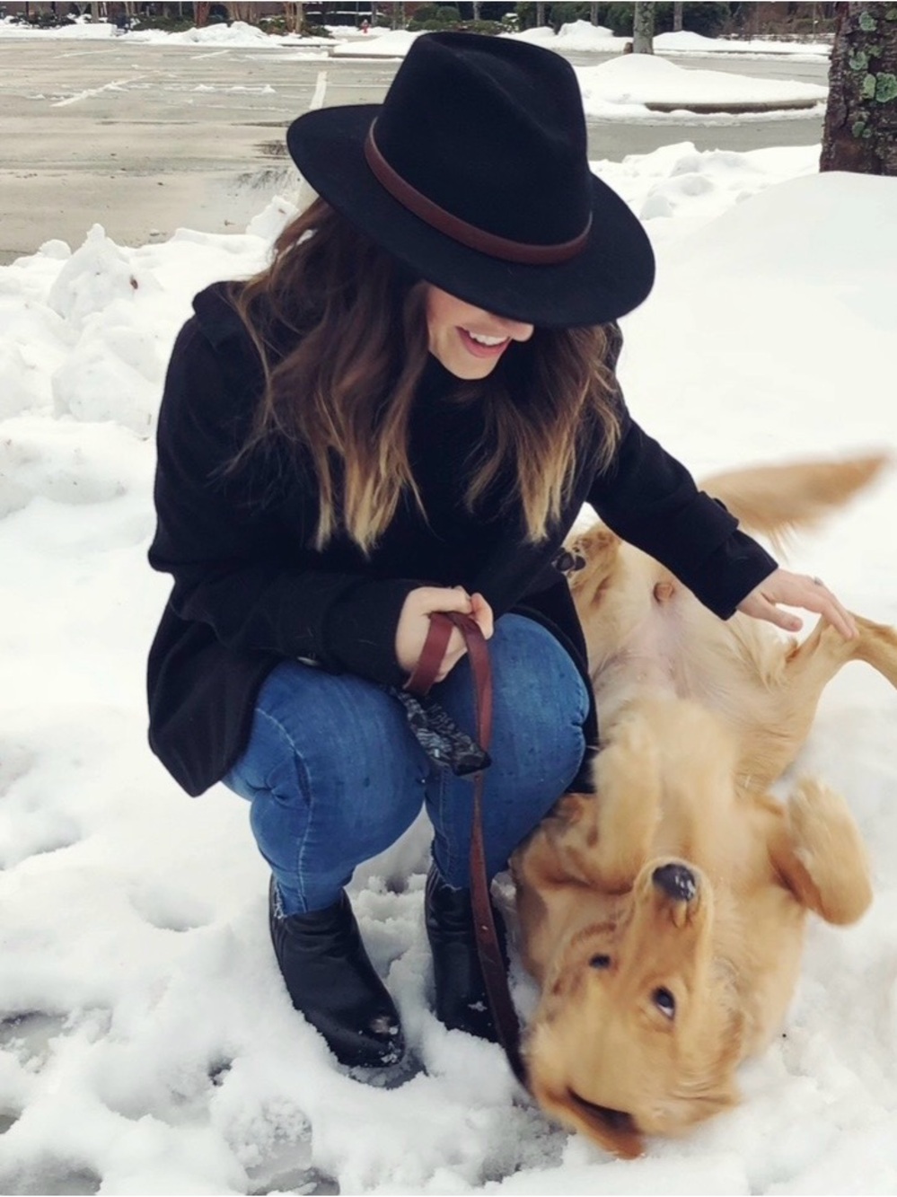 Brixton Black Wide-Brim Fedora